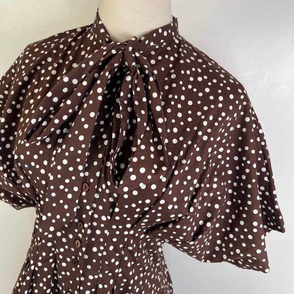 Exquise Janet Button-Front Pleated Mini Shirt Dress Tie-Neck Shirt Edition - Picture 5 of 13